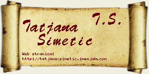 Tatjana Simetić vizit kartica